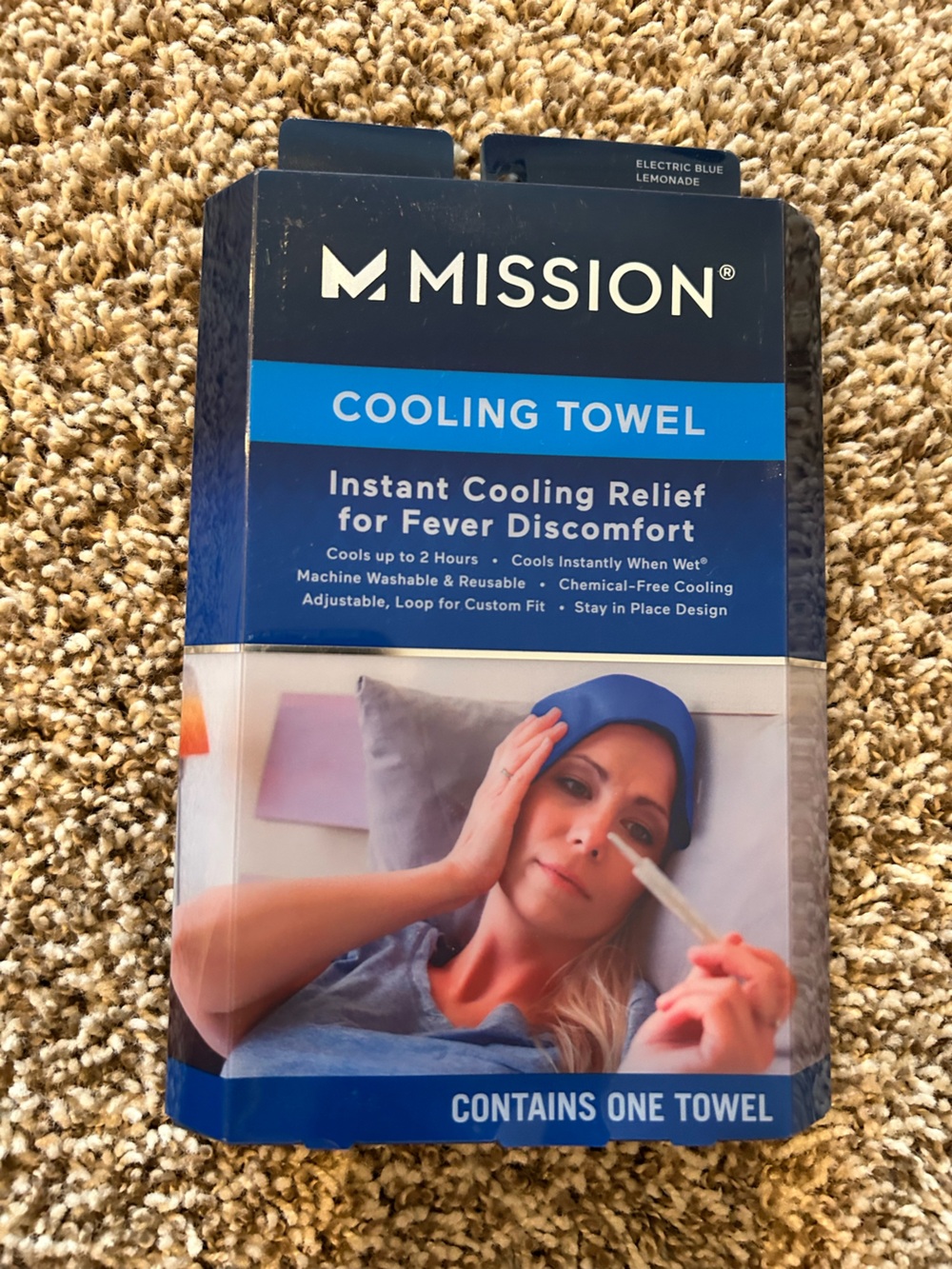 Instant Cooling Towel for Fever Discomfort - Blue